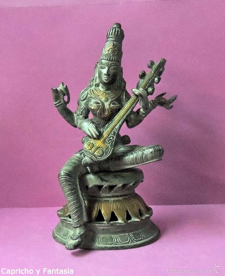 Arte: Diosa Sarasvati en bronce n&ordm; 1833 - Foto 9