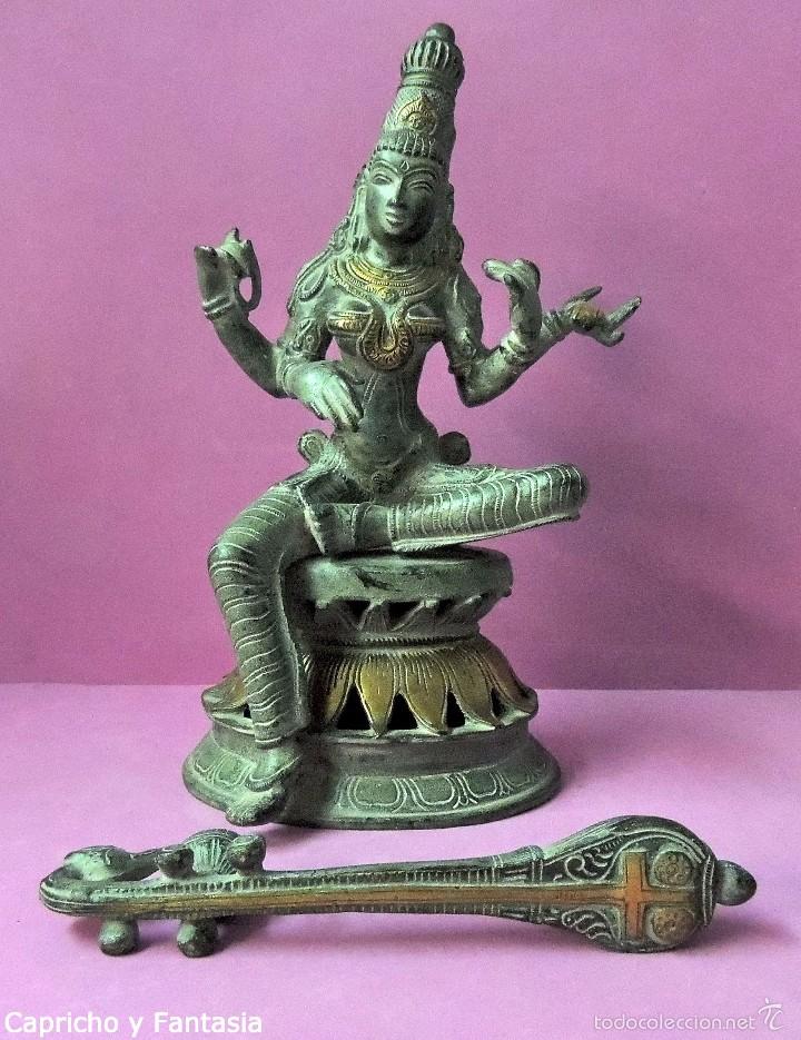 Arte: Diosa Sarasvati en bronce n&ordm; 1833 - Foto 10