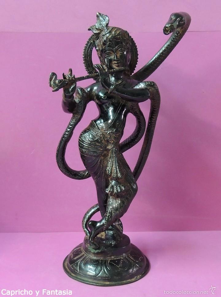 Arte: Dios Krishna en bronce n&ordm; 1897 - Foto 1