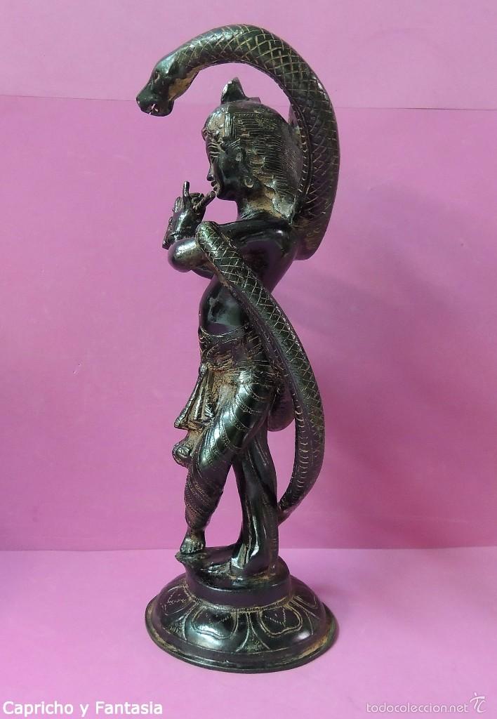 Arte: Dios Krishna en bronce n&ordm; 1897 - Foto 3