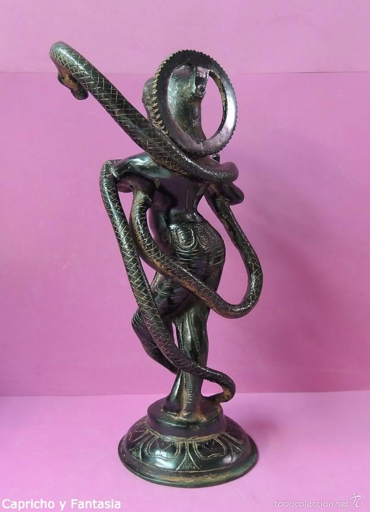 Arte: Dios Krishna en bronce n&ordm; 1897 - Foto 4