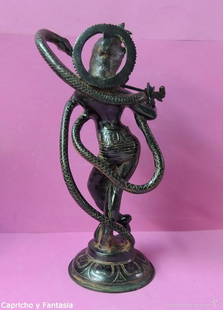 Arte: Dios Krishna en bronce n&ordm; 1897 - Foto 5