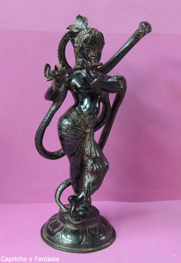 Arte: Dios Krishna en bronce n&ordm; 1897 - Foto 8
