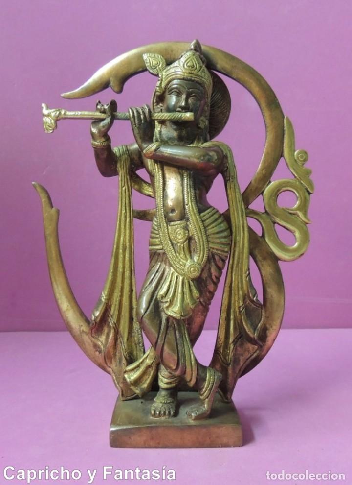Arte: Dios Krishna en bronce n&ordm; 786 - Foto 1