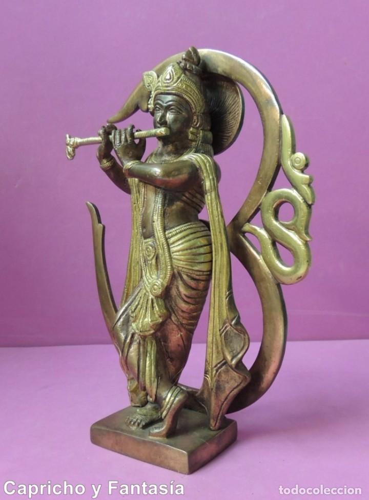 Arte: Dios Krishna en bronce n&ordm; 786 - Foto 2