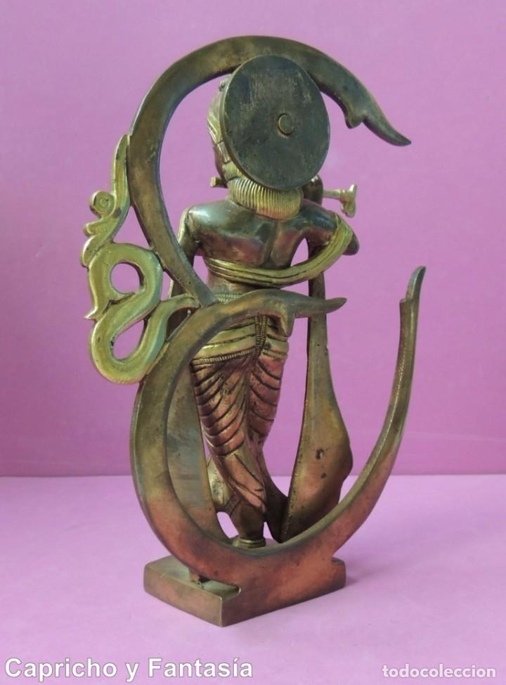 Arte: Dios Krishna en bronce n&ordm; 786 - Foto 4