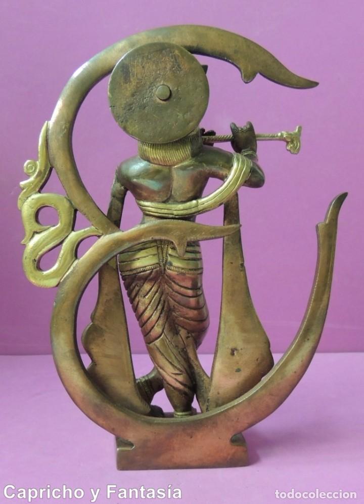 Arte: Dios Krishna en bronce n&ordm; 786 - Foto 5