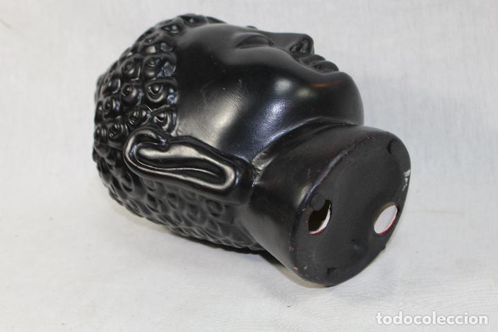 Arte: cabeza de buda en ceramica negra - Foto 2