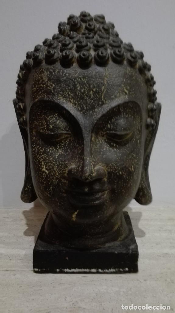 Arte: Cabeza de budha de talla - Foto 1