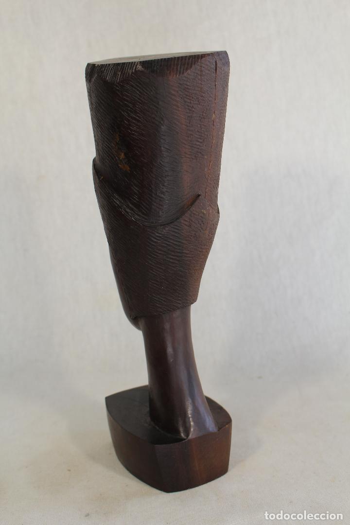 Arte: busto africana en madera tallada - Foto 7