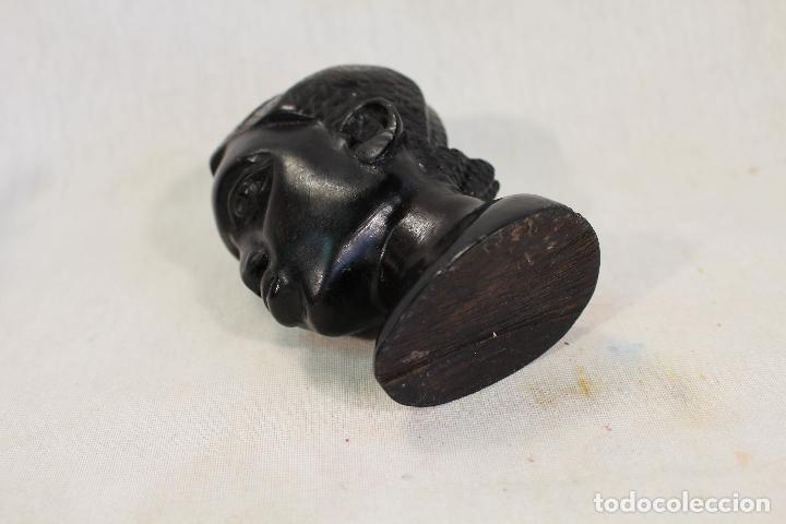 Arte: busto africano en madera tallada - Foto 3