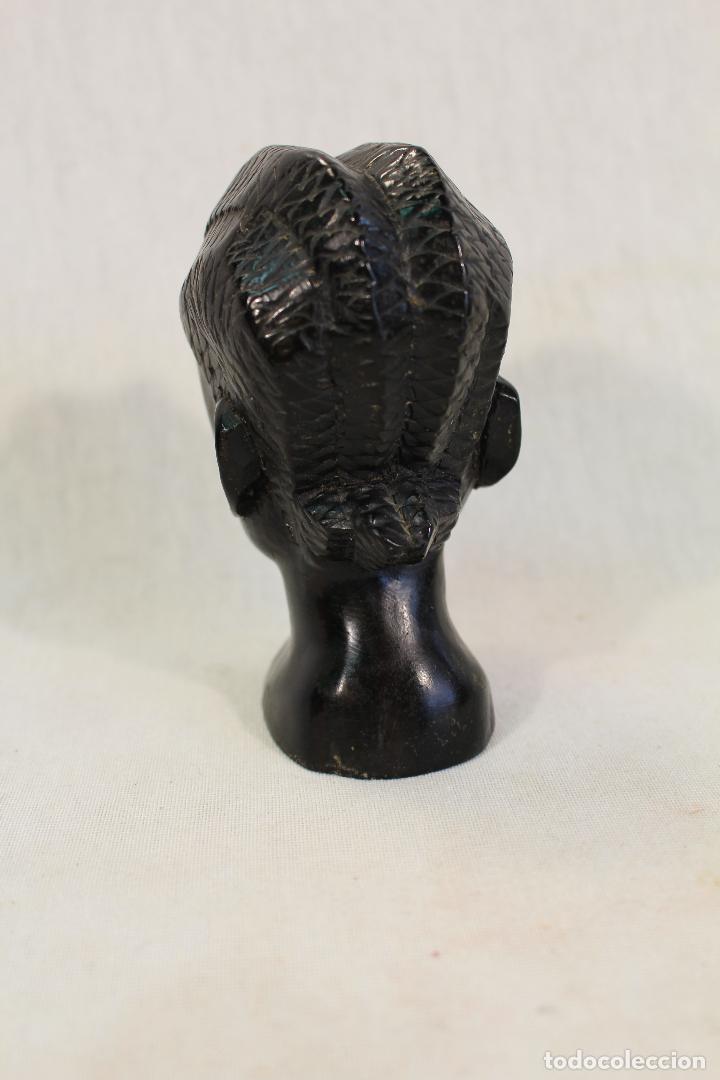 Arte: busto africano en madera tallada - Foto 4