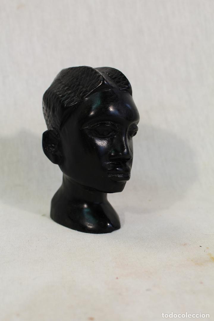 Arte: busto africano en madera tallada - Foto 5