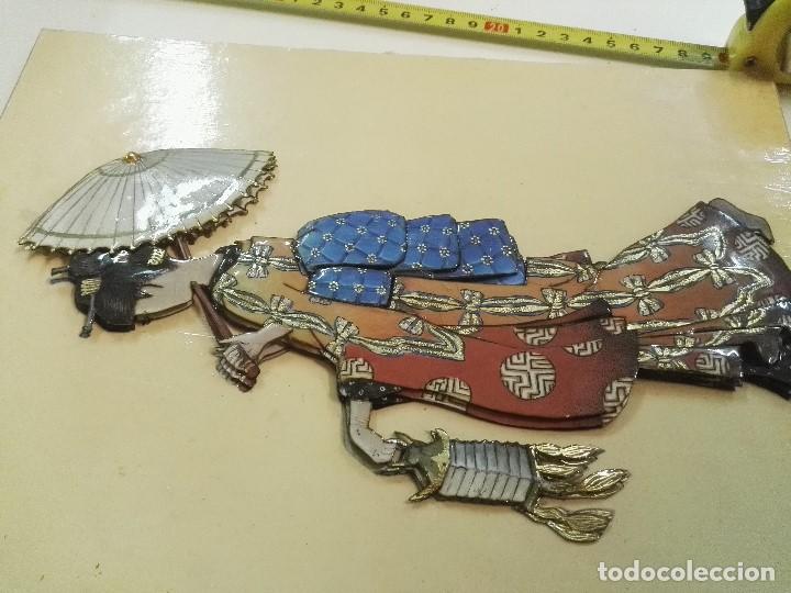 Arte: Cuadro de Gueisha en 3D. Con relieve diferentes capas. - Foto 4