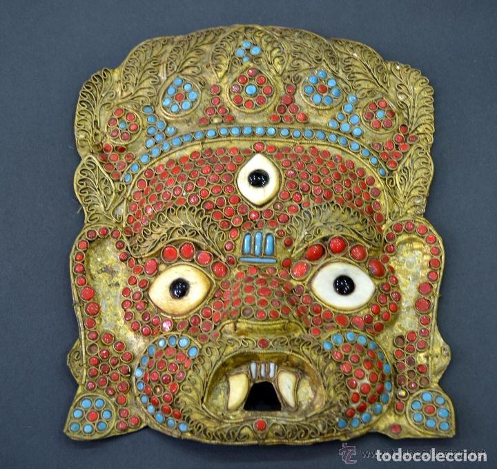 muy antigua mascara tibetana en filigrana, turq - de Étnico de Asia en todocoleccion - 111318075