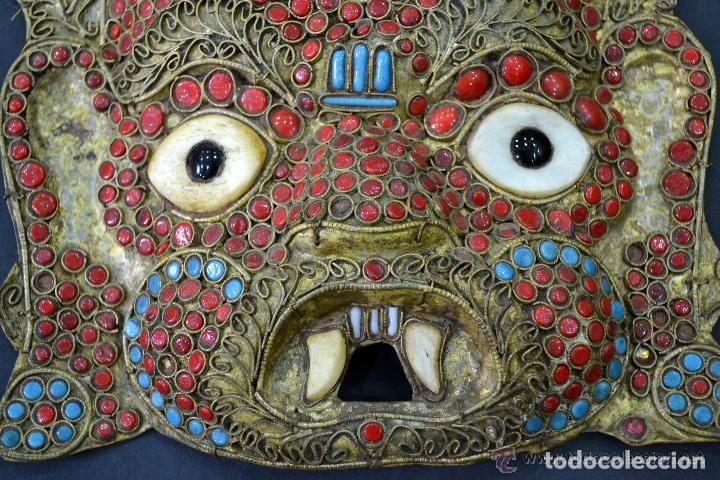 muy antigua mascara tibetana en filigrana, turq - Comprar Objetos de Arte Étnico de Asia en todocoleccion -