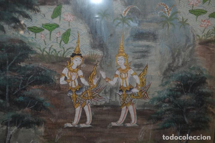 Arte: Cuadro antiguo con motivos chinescos - Foto 1