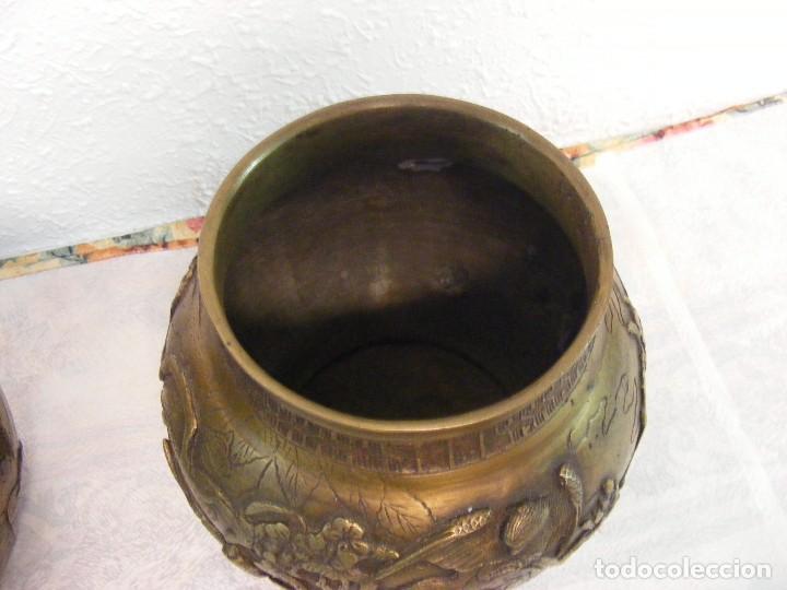 Arte: PAREJA JARRONES BRONCE CHINOS - Foto 5