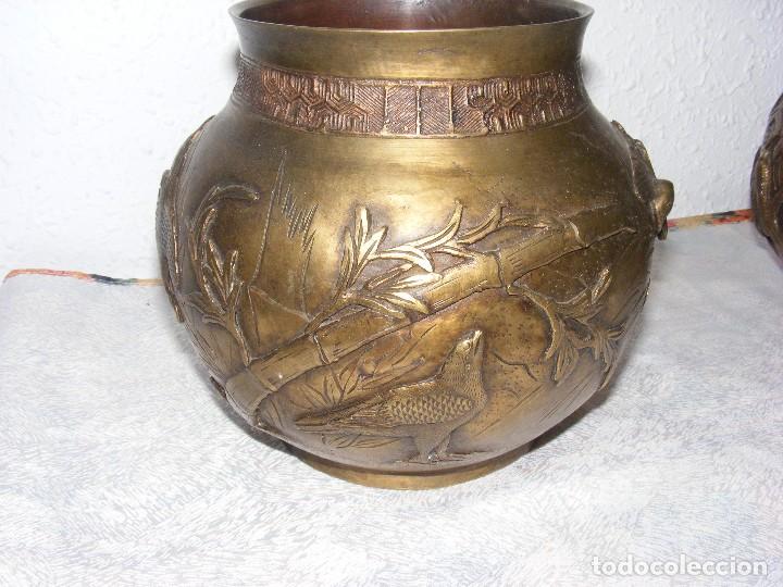 Arte: PAREJA JARRONES BRONCE CHINOS - Foto 8