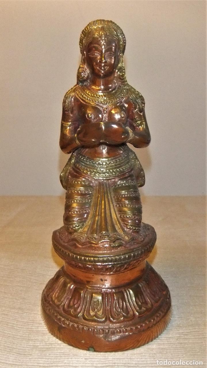 Arte: FUGURA DE BRONCE Y COBRE DE LA INDIA - Foto 1