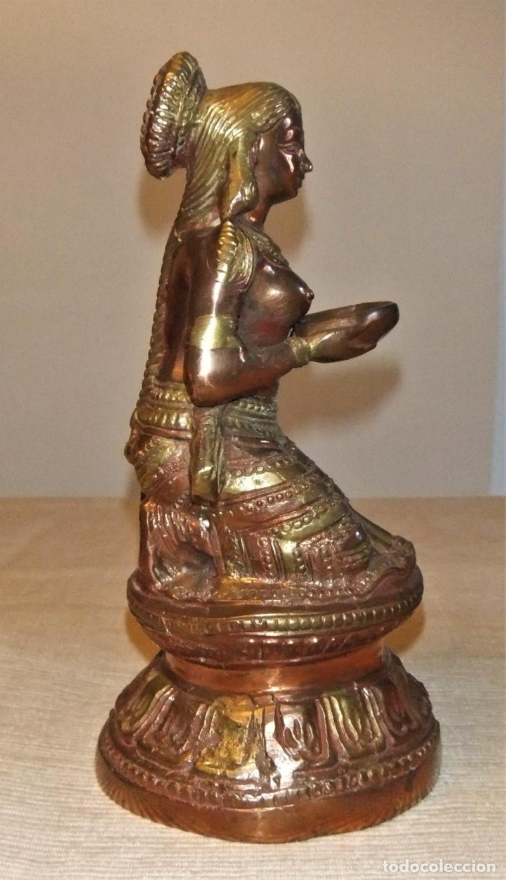 Arte: FUGURA DE BRONCE Y COBRE DE LA INDIA - Foto 2