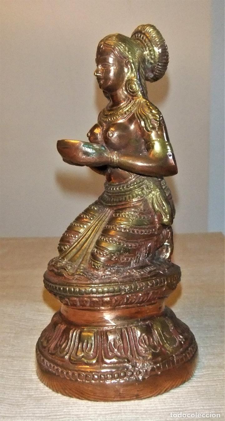Arte: FUGURA DE BRONCE Y COBRE DE LA INDIA - Foto 3