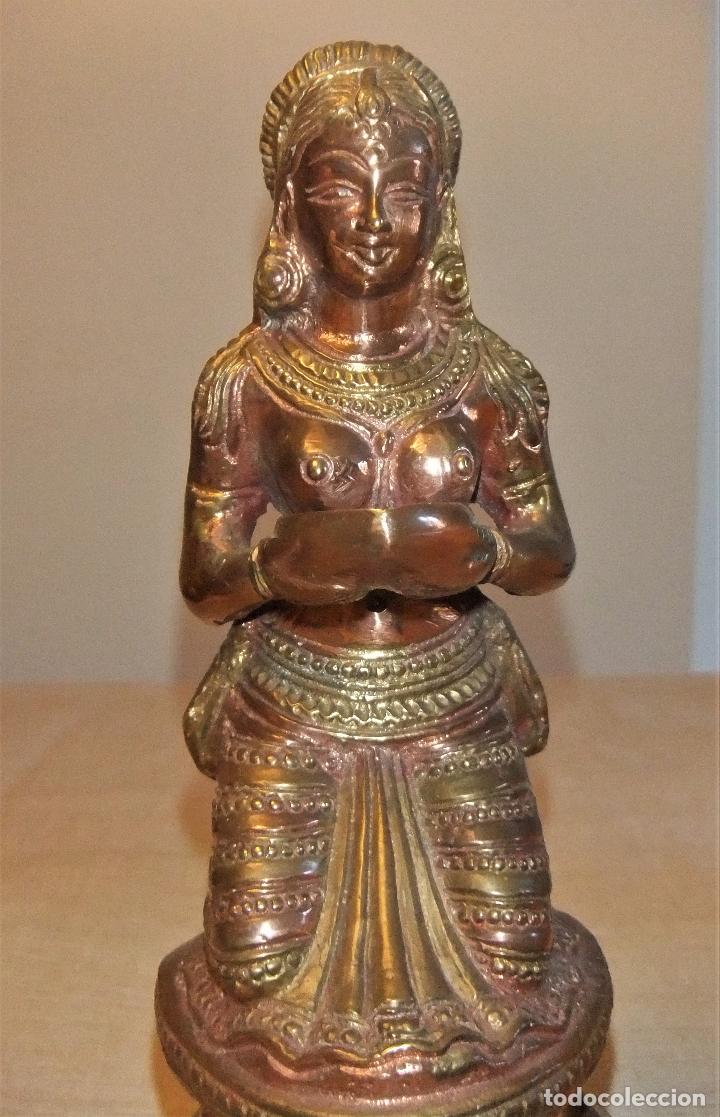 Arte: FUGURA DE BRONCE Y COBRE DE LA INDIA - Foto 9
