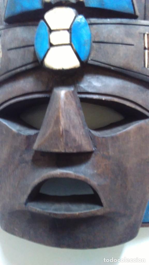 Arte: M&aacute;scara de madera policromada tipo azteca - Foto 15