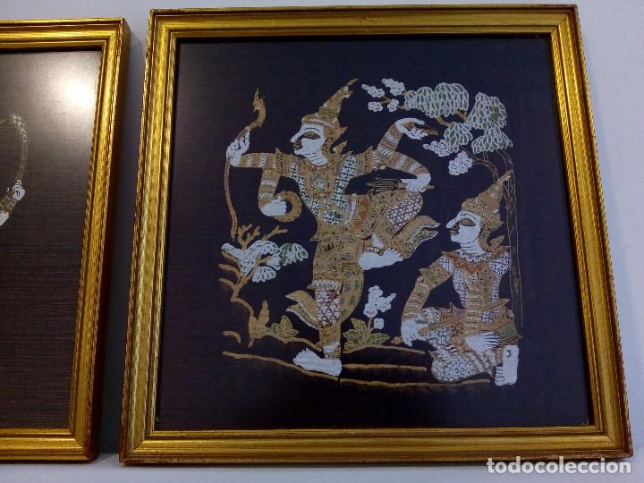 Arte: Seda pintada a mano de India. 33 cm. - Foto 3