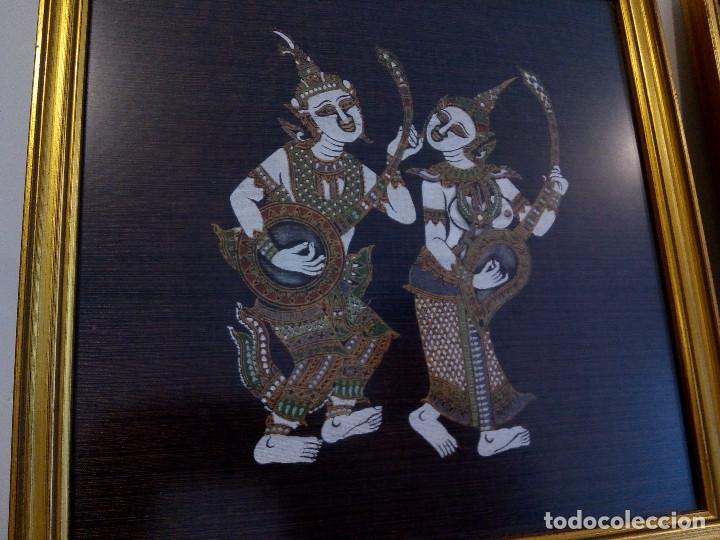 Arte: Seda pintada a mano de India. 33 cm. - Foto 4