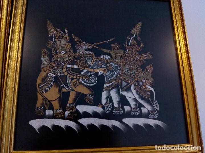Arte: Seda pintada a mano de India. 33 cm. - Foto 5
