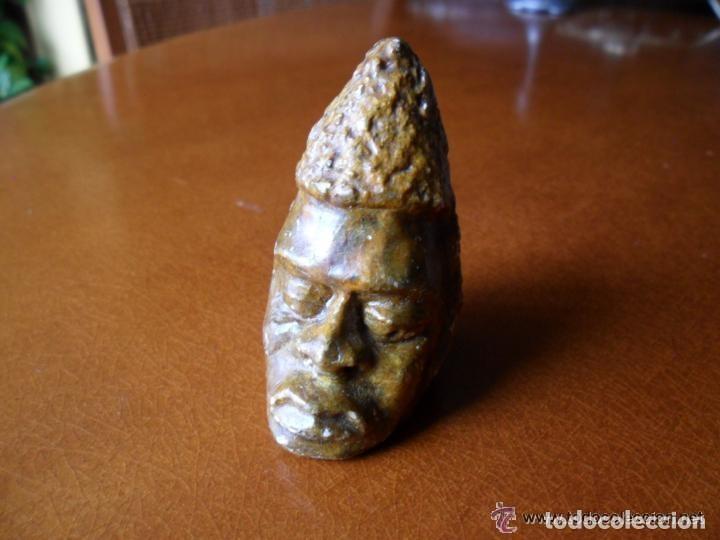 Arte: CABEZA TALLADA SOBRE PIEDRA Y PULIDA - Foto 2