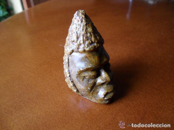 Arte: CABEZA TALLADA SOBRE PIEDRA Y PULIDA - Foto 3