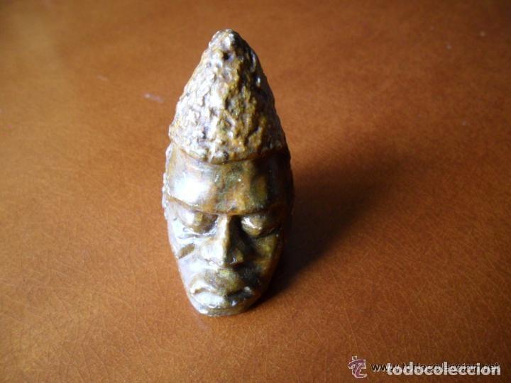 Arte: CABEZA TALLADA SOBRE PIEDRA Y PULIDA - Foto 4