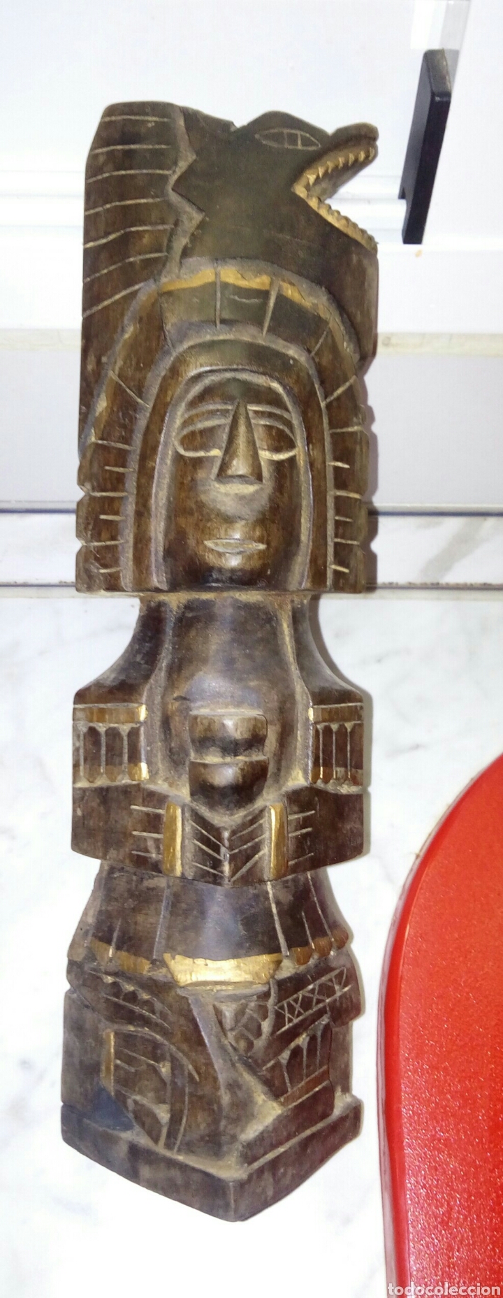 Arte: Figura de madera azteca - Foto 1