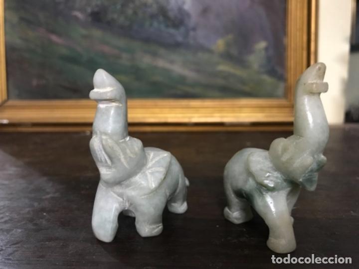 Arte: Pareja de Elefantes de Jade - Foto 2
