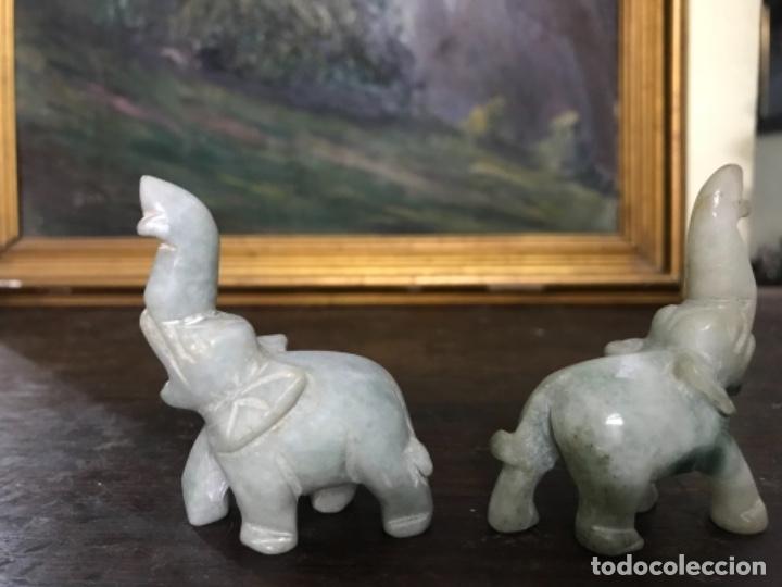 Arte: Pareja de Elefantes de Jade - Foto 3
