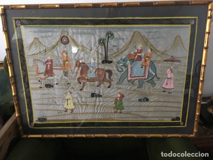 Arte: tela india con elefantes - Foto 1