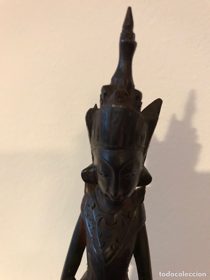 Arte: PAREJA FIGURAS MADERA TALLADA (VITRINA) - Foto 2