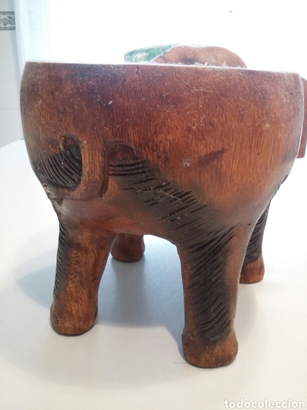 Arte: Objeto decorativo elefante en madera. - Foto 2