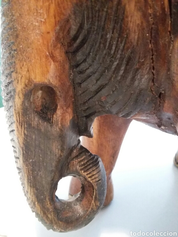 Arte: Objeto decorativo elefante en madera. - Foto 5