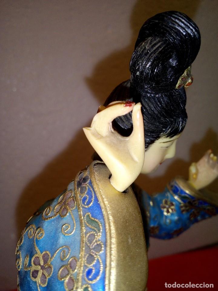 Arte: Antigua Figura de dama oriental en cloissone - Foto 6 - 159908626
