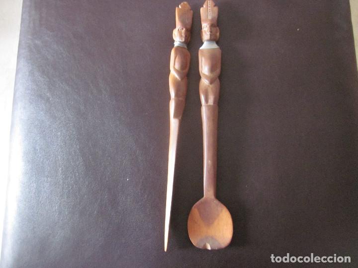 Arte: PAR DE CUBIERTOS AFRICANOS - Foto 5