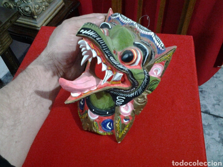 Arte: Mascara de drag&oacute;n en madera - Foto 1