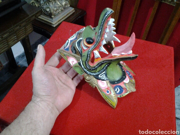 Arte: Mascara de drag&oacute;n en madera - Foto 2
