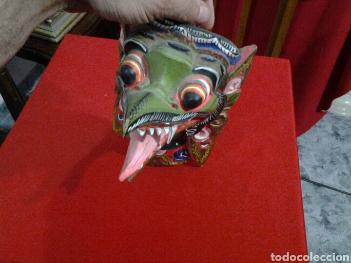 Arte: Mascara de drag&oacute;n en madera - Foto 3
