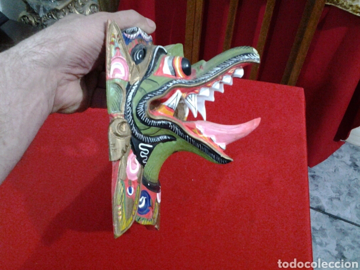 Arte: Mascara de drag&oacute;n en madera - Foto 4