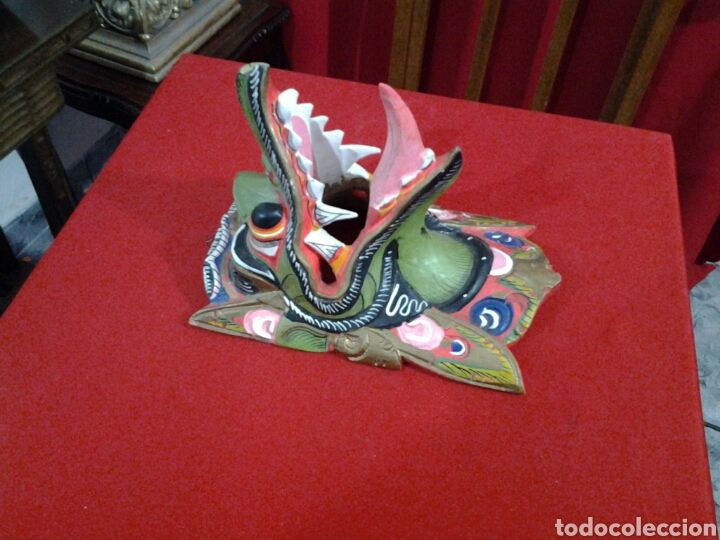 Arte: Mascara de drag&oacute;n en madera - Foto 5