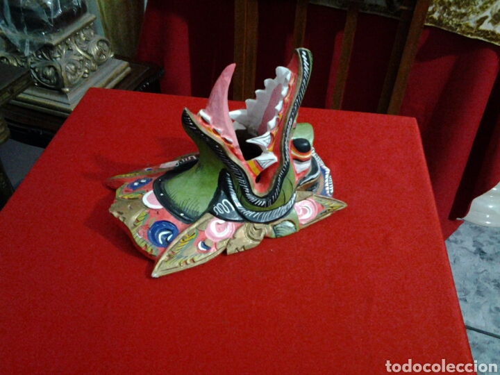 Arte: Mascara de drag&oacute;n en madera - Foto 7