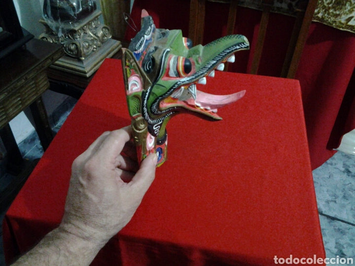 Arte: Mascara de drag&oacute;n en madera - Foto 8